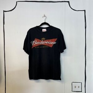 Vintage Budweiser Beer T Shirt Mens Large 70s Red Anheuser Tshirt Rare